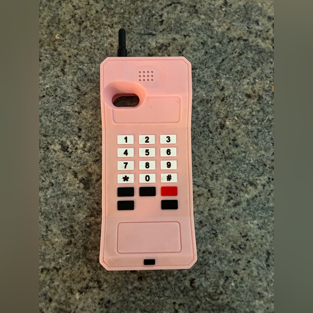 Retro Vintage Mobile Dial Phone Pink Silicone iPhone 7/8/SE 2020/SE 2022 Case